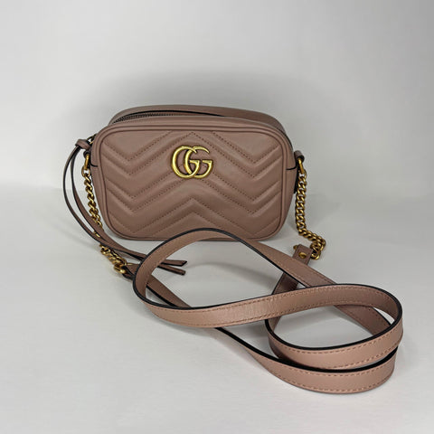 New Gucci GG Marmont Small Matelasse Shoulder Bag Dusty Pink