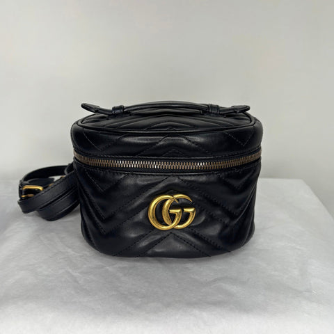 Preloved GG Marmont Vanity Backpack Matelasse Leather Mini