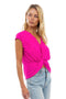 Katy Twisted Chiffon Top - Hot Pink