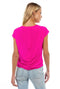 Katy Twisted Chiffon Top - Hot Pink