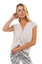 Katy Twisted Chiffon Top - Beige