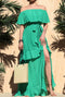 Sophia Off Shoulder Maxi Dress - Green