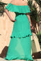 Sophia Off Shoulder Maxi Dress - Green