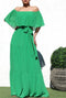 Alynna Off Shoulder Maxi Dress - Green