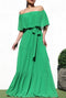 Alynna Off Shoulder Maxi Dress - Green