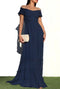 Noemi Off Shoulder Maxi Dress - Navy Blue