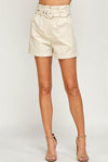 Zahari High Waisted Shorts - Beige