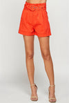 Zahari High Waisted Shorts - Tomato