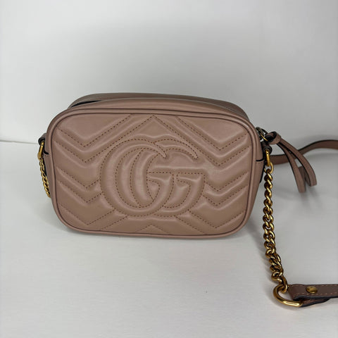 New Gucci GG Marmont Small Matelasse Shoulder Bag Dusty Pink