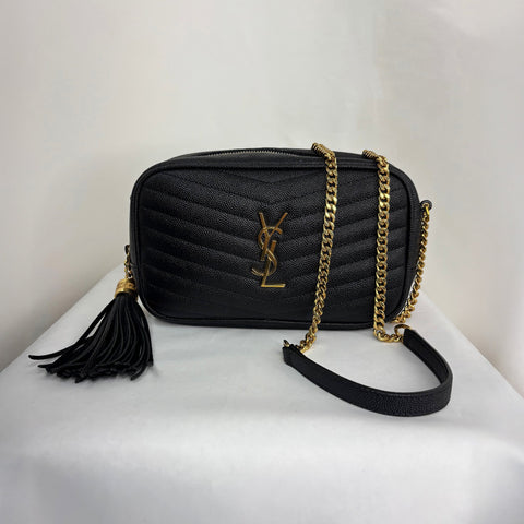 New Saint Laurent Grain De Poudre Matelasse Monogram Mini Lou Camera Bag