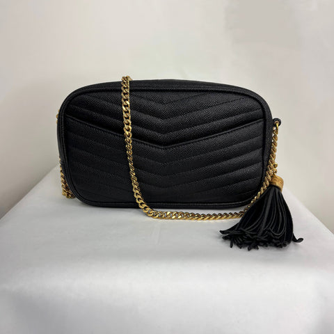 New Saint Laurent Grain De Poudre Matelasse Monogram Mini Lou Camera Bag