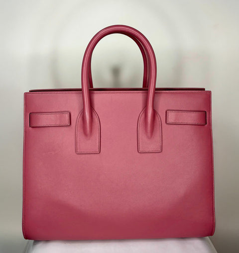New Saint Laurent Rose Dark Calfskin Nano Sac de Jour