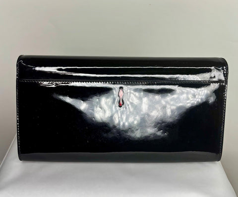 Preloved Christian Louboutin Vero Dodat Patent Leather Clutch Black