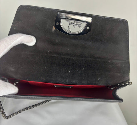 Preloved Christian Louboutin Vero Dodat Patent Leather Clutch Black