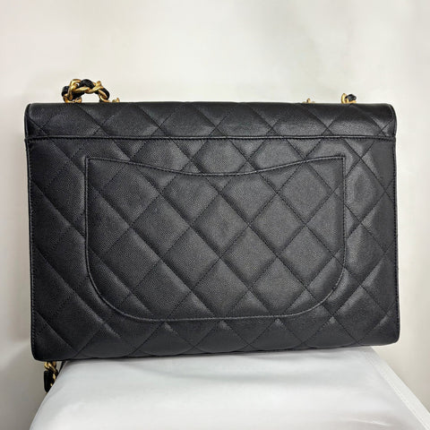 Preloved Chanel Caviar Quilted Carry Me Top Handle Flap Black
