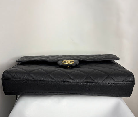 Preloved Chanel Caviar Quilted Carry Me Top Handle Flap Black